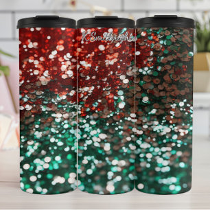Gouden Glitter Sprekende Kerstmis Thermosbeker