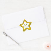Gouden glitter star aanpasbare monogram stickers (Envelop)