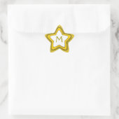 Gouden glitter star aanpasbare monogram stickers (Tas)