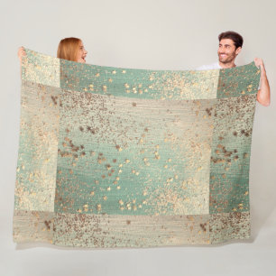 Gouden Glitter Stardust op Zee Green Whimsical Fleece Deken
