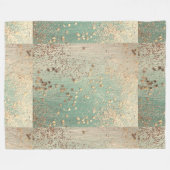 Gouden Glitter Stardust op Zee Green Whimsical Fleece Deken (Voorkant (Horizontaal))