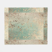 Gouden Glitter Stardust op Zee Green Whimsical Fleece Deken (Voorkant (Horizontaal))