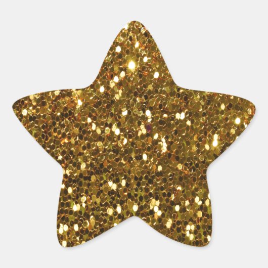 Gouden Glitter Ster Sticker (Voorkant)