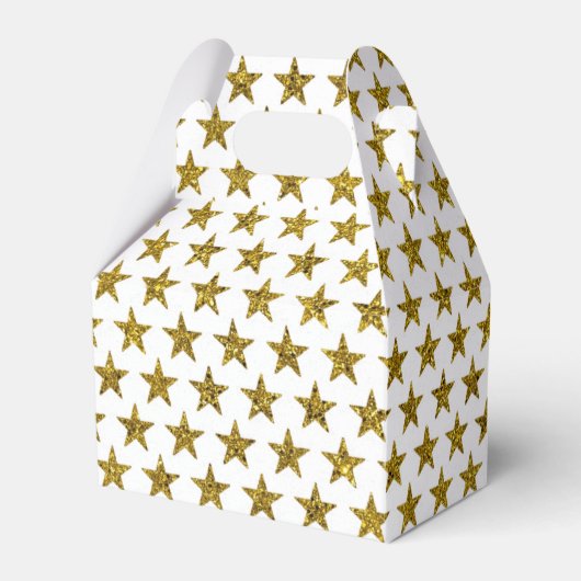 Gouden glitter sterren bedankdoosjes (Voorkant Zijde)