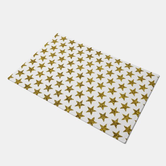 Gouden glitter sterren deurmat (Schuin)