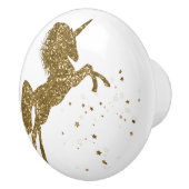Gouden Glitter Sterren Eenhoorn Magische Sparkle F Keramische Knop (Rechts)
