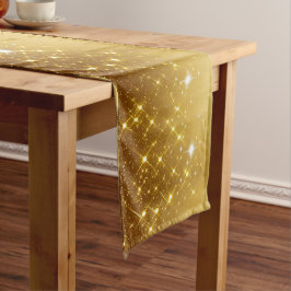 Gouden Glitter Sterren Elegante Feestdagen Korte Tafelloper