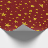 Gouden Glitter Sterren en Stippen Cadeaupapier (Hoek)