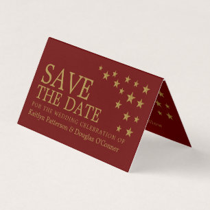 Gouden Glitter Sterren Foto Save The Date Kaart Visitekaartje