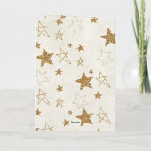 Gouden glitter sterren kerst kaart (Achterkant)