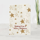 Gouden glitter sterren kerst kaart (Voorkant)