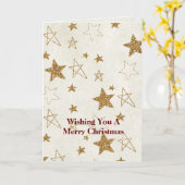Gouden glitter sterren kerst kaart (Gele Bloem)
