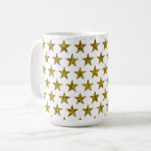 Gouden glitter sterren koffiemok (Voorkant links)
