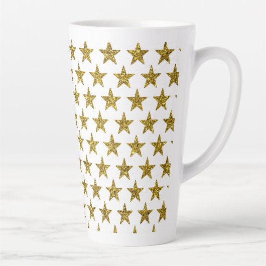 Gouden glitter sterren latte mok (Rechts)