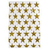 Gouden glitter sterren medium cadeauzakje (Achterkant)