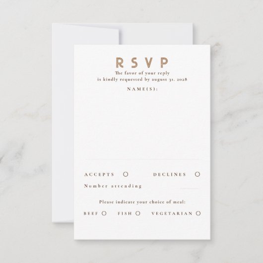 Gouden Glitter Sterren Moderne Bruiloft RSVP (Voorkant)