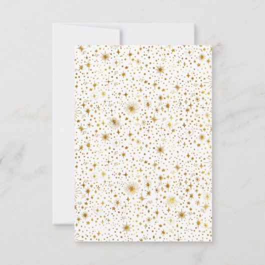 Gouden Glitter Sterren Moderne Bruiloft RSVP (Achterkant)