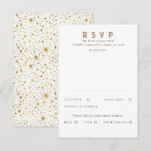Gouden Glitter Sterren Moderne Bruiloft RSVP
