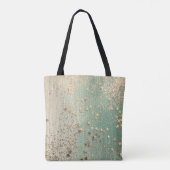 Gouden Glitter Sterren op Groene Burlap Tote Bag (Achterkant)