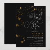 Gouden Glitter Sterren repetitie diner Kaart (Voorkant / Achterkant)