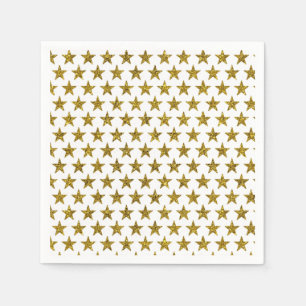 Gouden glitter sterren servet