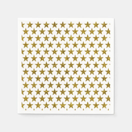 Gouden glitter sterren servet (Voorkant)