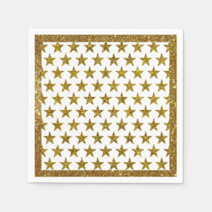 Gouden glitter sterren servetten