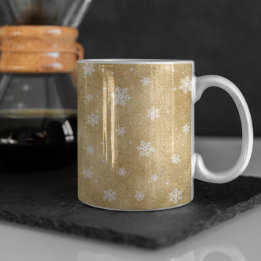 Gouden Glitter Sterren Sneeuwvlokken Koffiemok