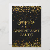 Gouden Glitter Sterren Tekst 50ste Verjaardag Kaart (Voorkant)