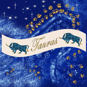 Gouden Glitter Stier Zodiac Verjaardagscadeau Satijnen Lint