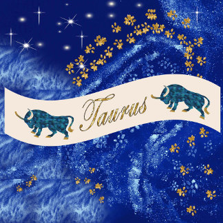 Gouden Glitter Stier Zodiac Verjaardagscadeau Satijnen Lint
