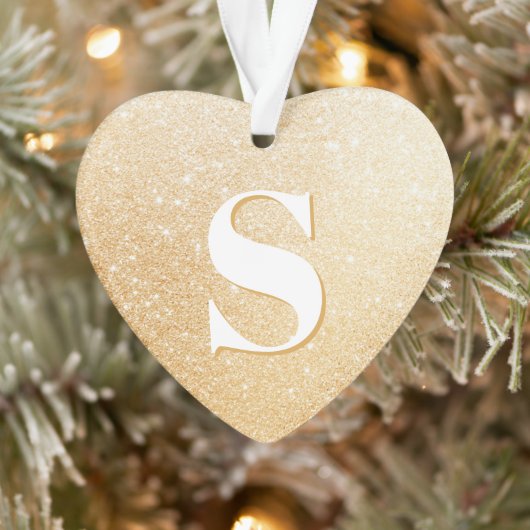 Gouden Glitter Stijlvol monogram Acryl Ornament (Boom)