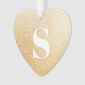 Gouden Glitter Stijlvol monogram Acryl Ornament (voorkant)