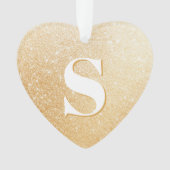 Gouden Glitter Stijlvol monogram Acryl Ornament (voorkant)