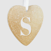 Gouden Glitter Stijlvol monogram Acryl Ornament (voorkant)