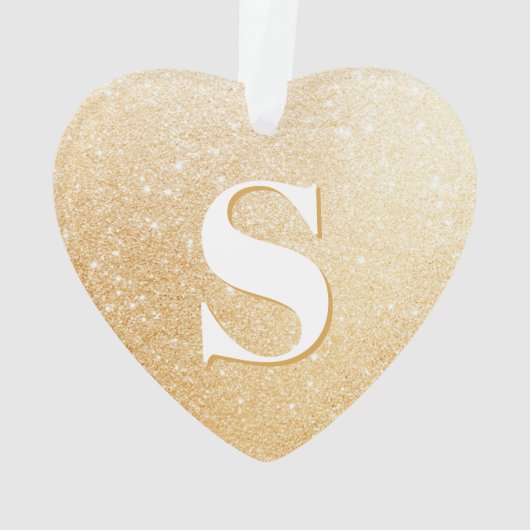 Gouden Glitter Stijlvol monogram Acryl Ornament (achterkant)