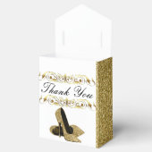 Gouden Glitter Stiletto Hakken Bedankdoosjes (Geopend)