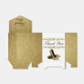 Gouden Glitter Stiletto Hakken Bedankdoosjes (Uitgevouwen)