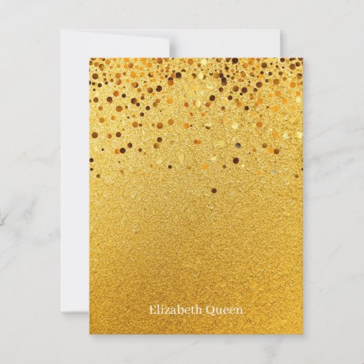 Gouden Glitter Stip Uitnodiging Briefpapier (Voorkant)