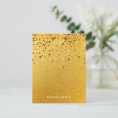 Gouden Glitter Stip Uitnodiging Briefpapier (Staand voorkant)