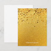 Gouden Glitter Stip Uitnodiging Briefpapier (Voorkant / Achterkant)