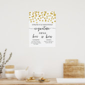 Gouden Glitter Stippen Signature Dranken Trouwdag Poster (Keuken)