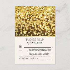 gouden glitter stippen vintage bruiloft RSVP kaart