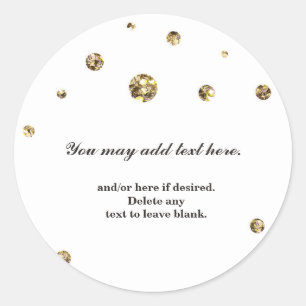 Gouden Glitter Stippen Witte Trouw Bruidssticker Ronde Sticker