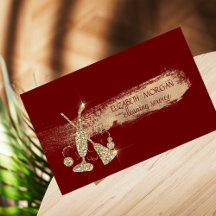 Gouden glitter stofzuiger, bezem Rood