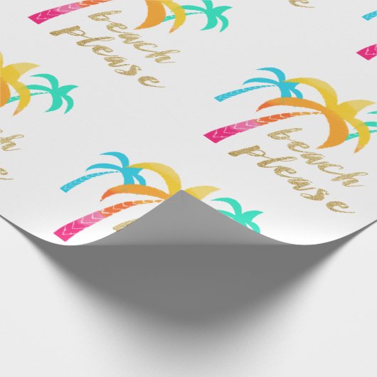 gouden glitter " strand alsjeblieft " met kleurrij cadeaupapier (Hoek)