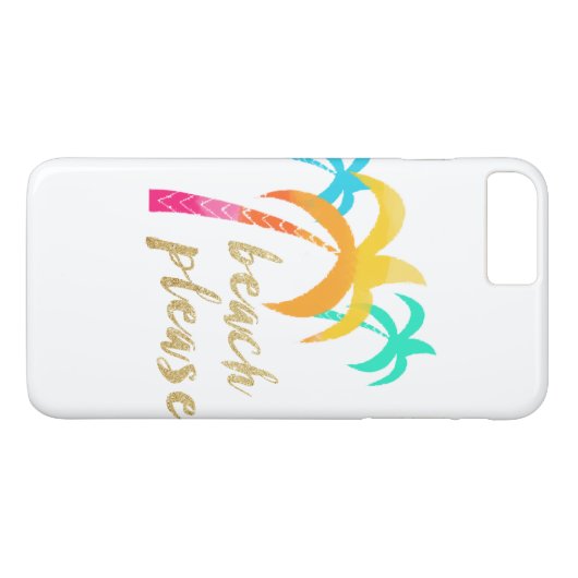 gouden glitter " strand alsjeblieft " met kleurrij Case-Mate iPhone case (Achterkant (Horizontaal))