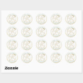 Gouden Glitter Strand Zanddollar Terugkeer Ronde Sticker (Vel)