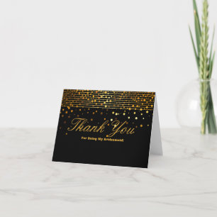 Gouden Glitter Strepen Voor Mijn Bruidsmeisje Beda Bedankkaart