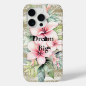 Gouden Glitter Stripes Roze Hibiscus Bloemen Case-Mate iPhone Case (Achterkant)